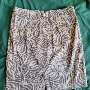 Banana Republic Brown and Cream Patterned Skirt